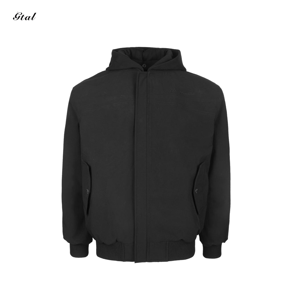 GTAL Fake Two-piece Hooded Removable Embroidered Padded Jacket