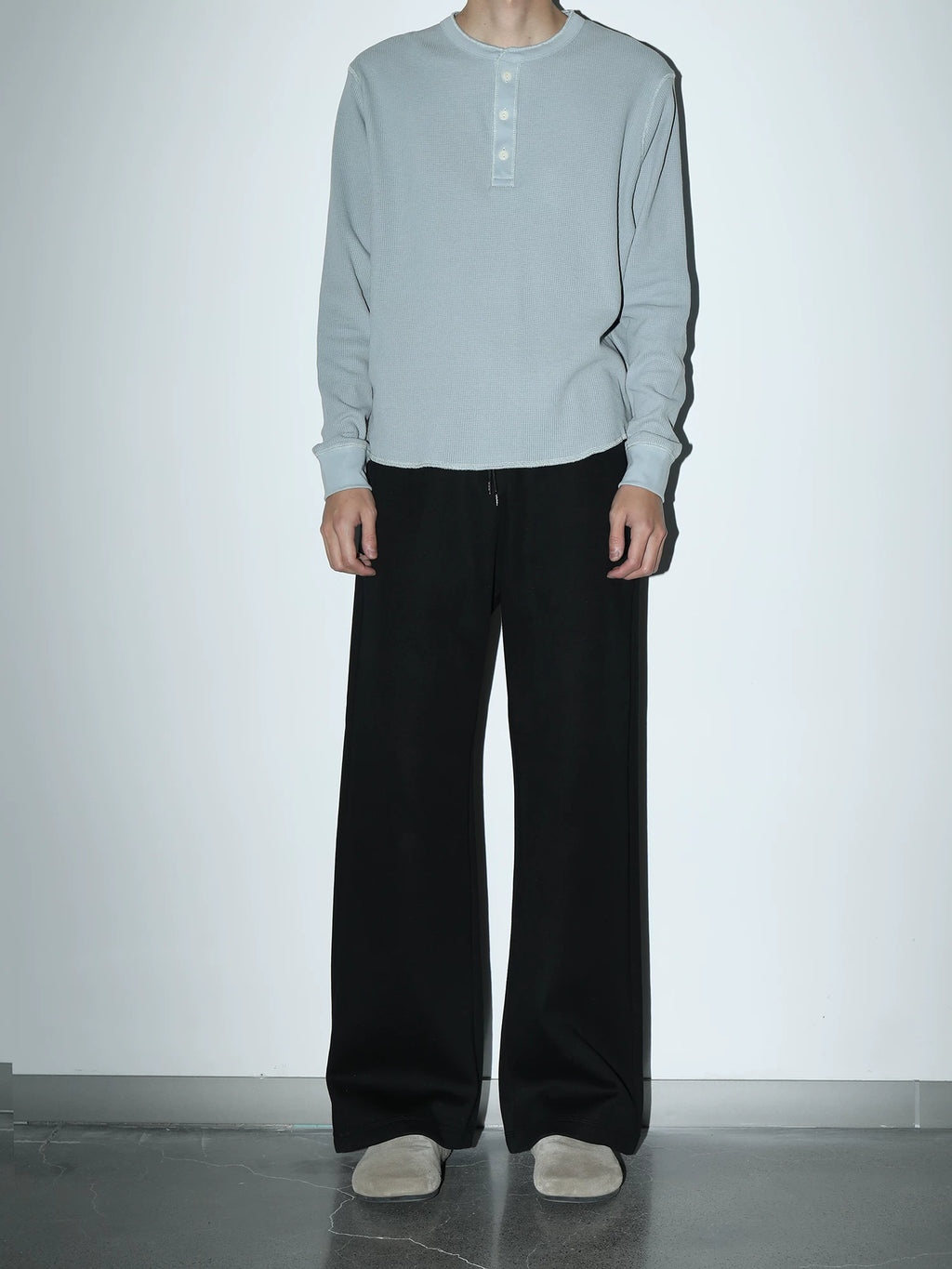 Plus No Logo Casual Henley Long Sleeve