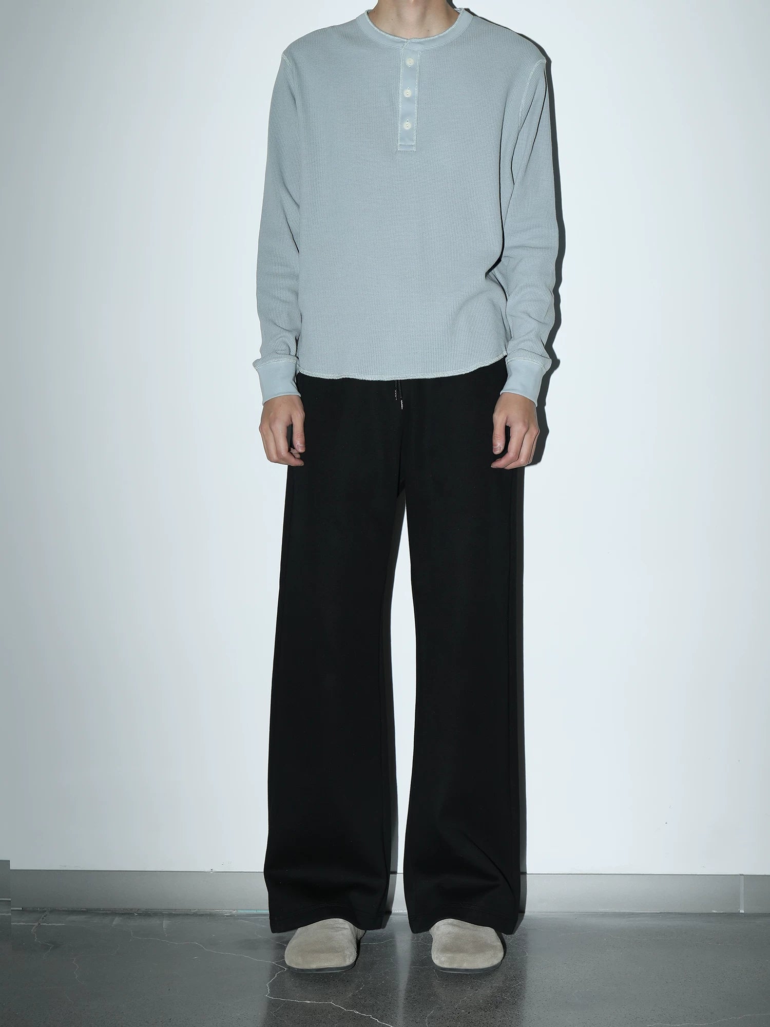 Plus No Logo Casual Henley Long Sleeve