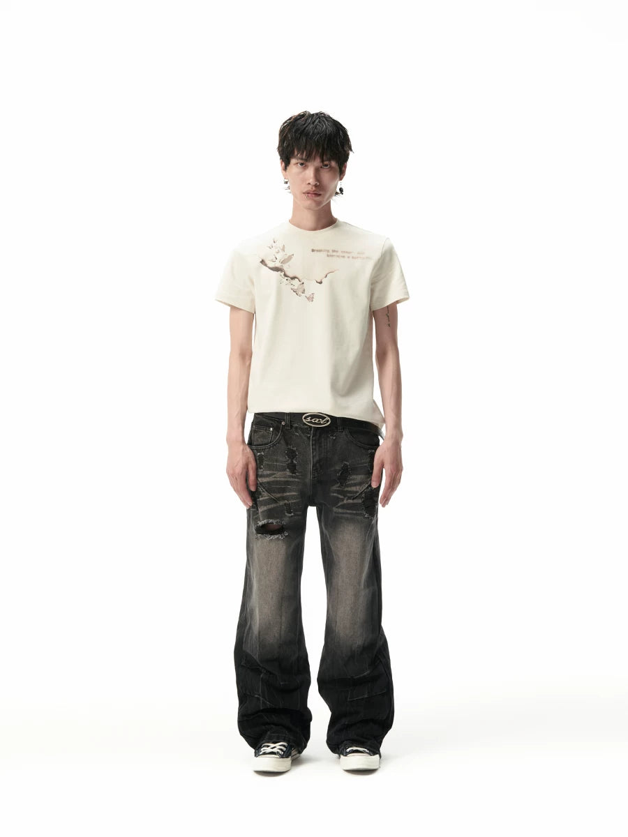 SGW Gradual Change Digital Printing Front Shoulder Tee