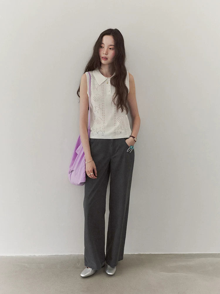 VOOE Jacquard Hollow Thin Knitted Vest