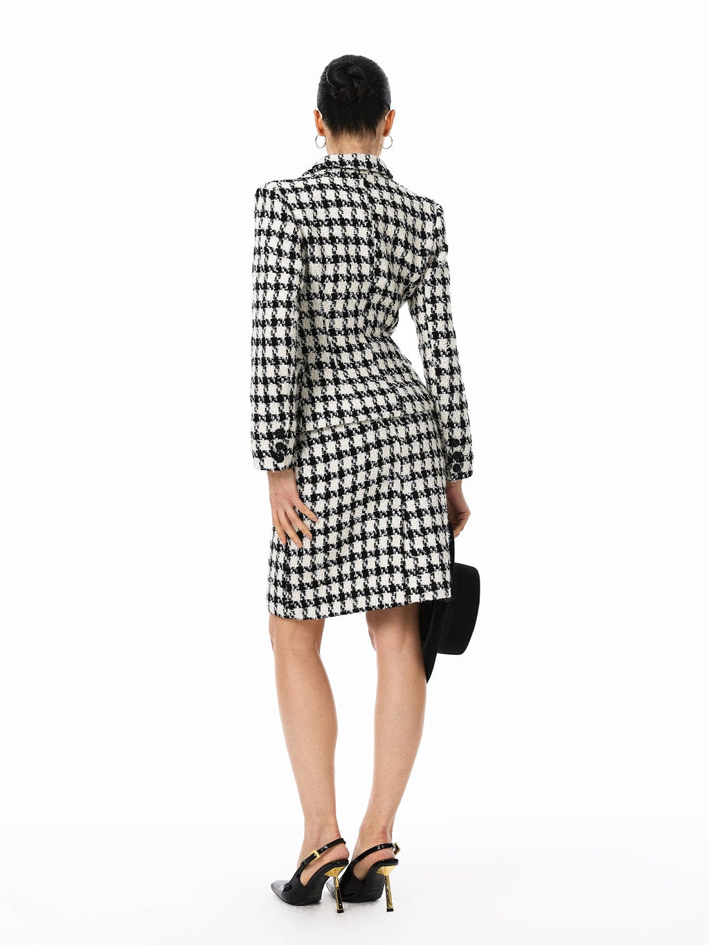 FINDYAWINGS Thousand Birds Plaid Short Jacket Skirt Set