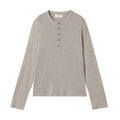InsGale Slim Short Front Shoulder Henry Neck Long Sleeves