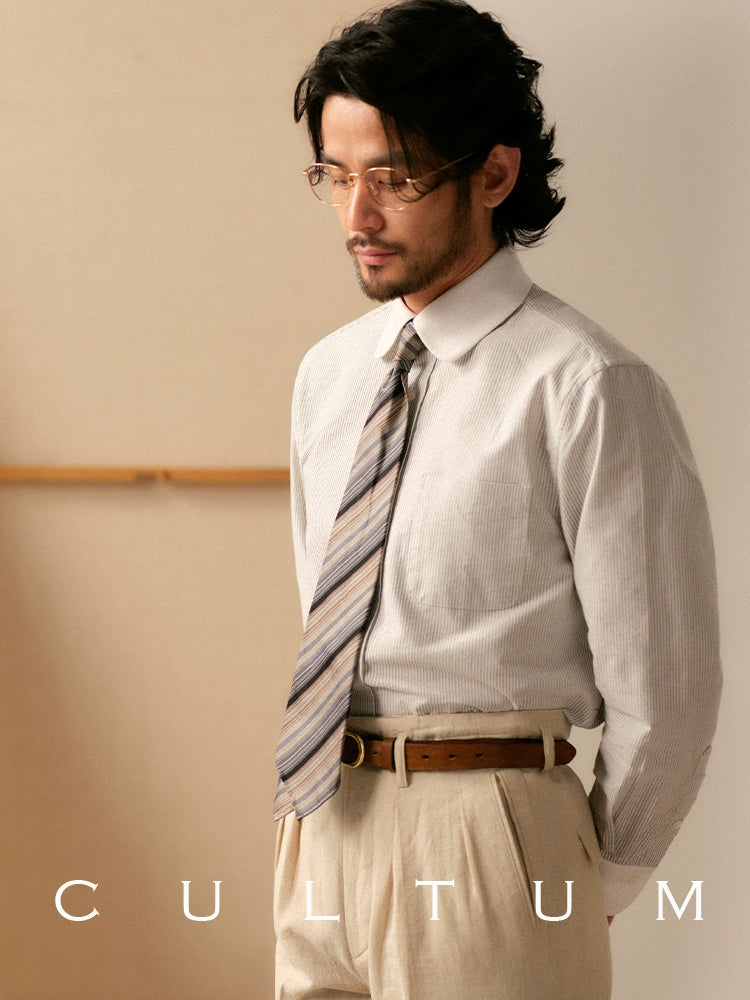 CULTA Eaton Collar Striped Long-sleeved Shirt