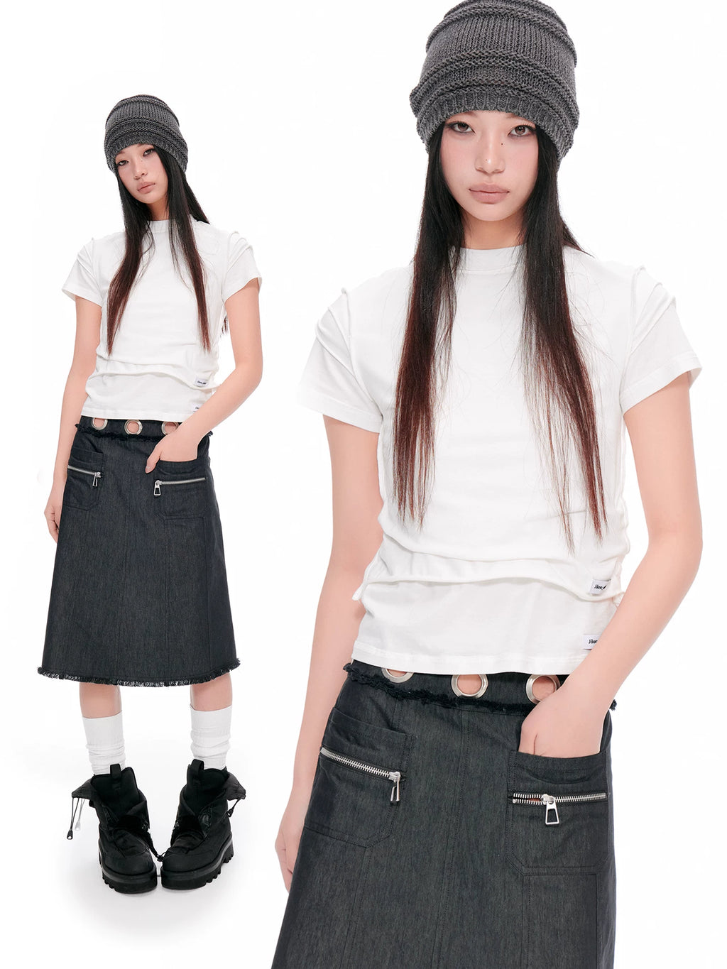 JIKOO Rule Pleated Multi-level Tee