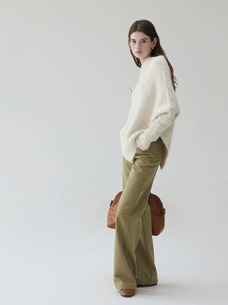 VOOE Irregular One-word Slanted Shoulder Lazy Sweater