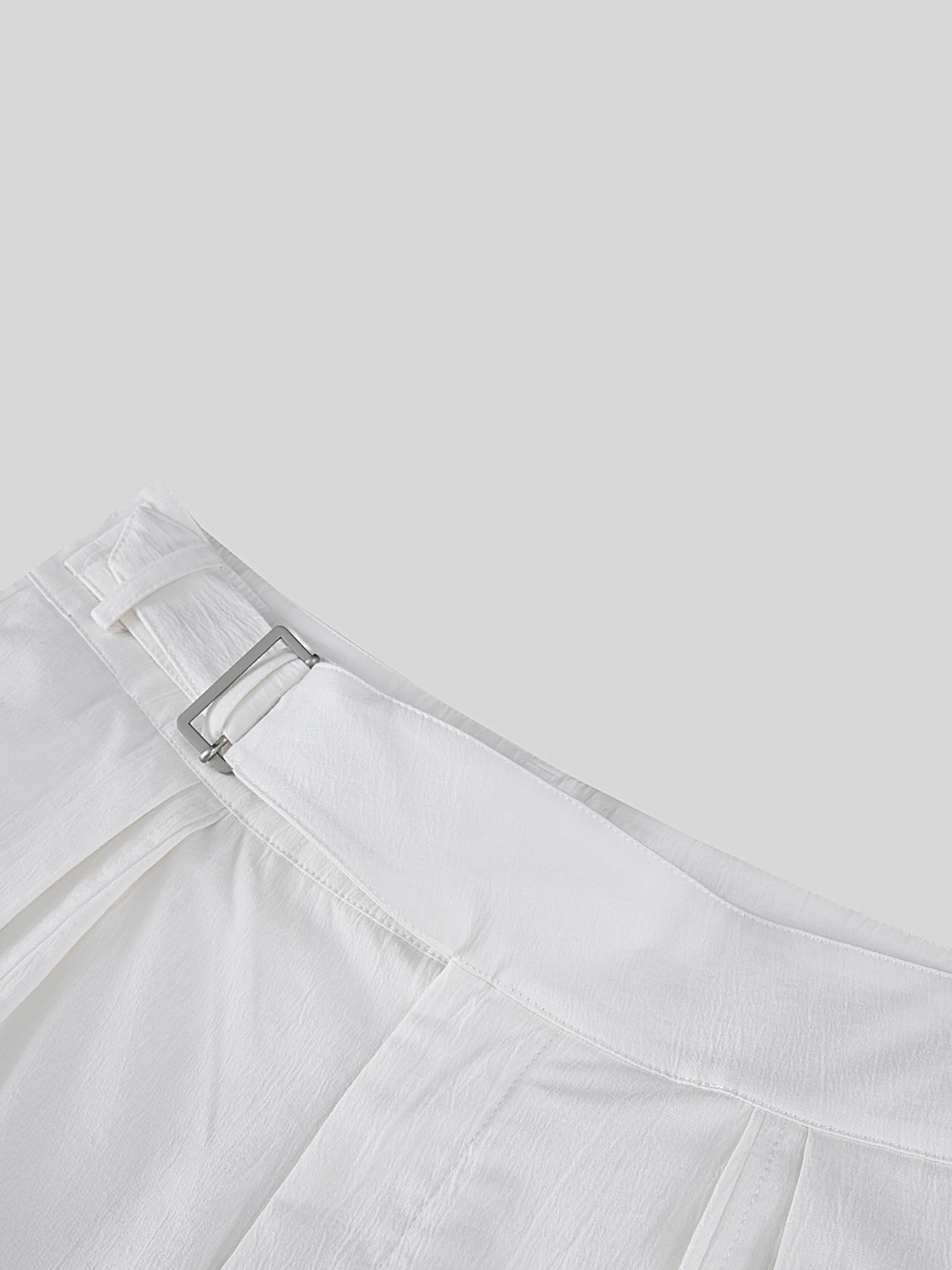 COLN Belt Straight Loose Casual Pants