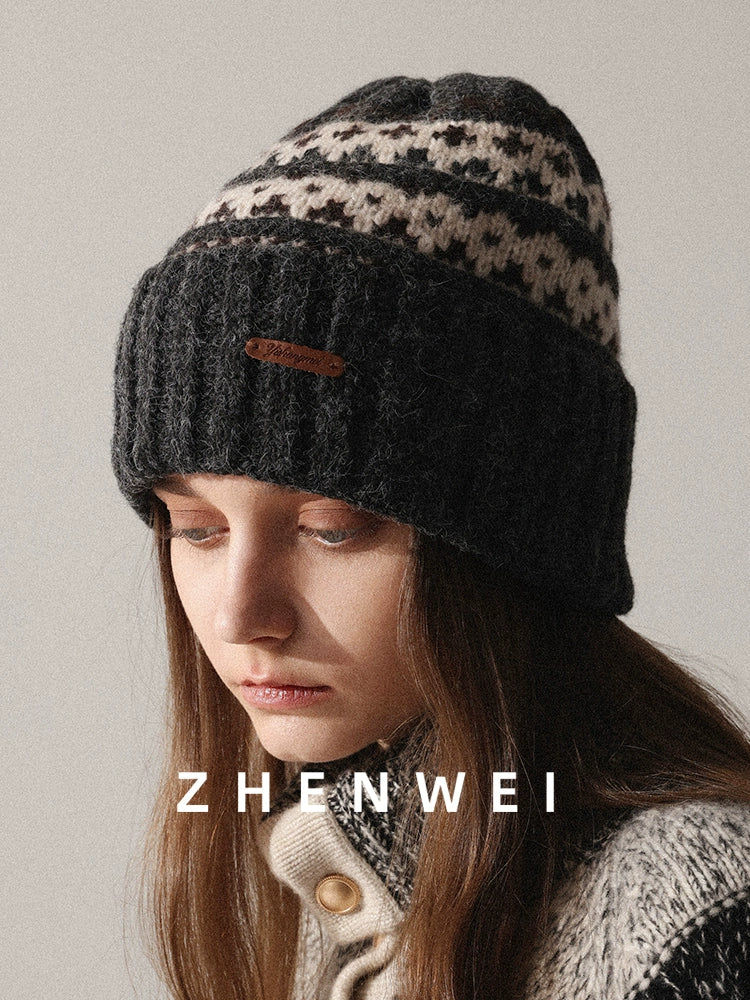 ZHENWEI Big Head Circumference Thick Knitted Hat