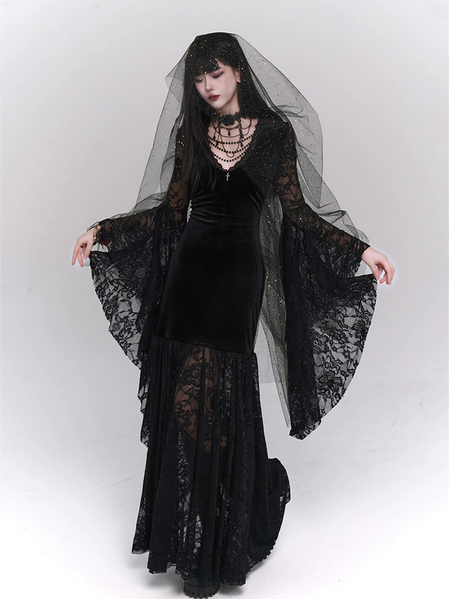 LADYGHOST Vintage Dark Gothic Dress