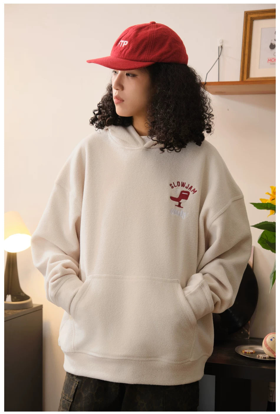 Battles Vintage Loose Versatile Embroidered Hooded Sweater