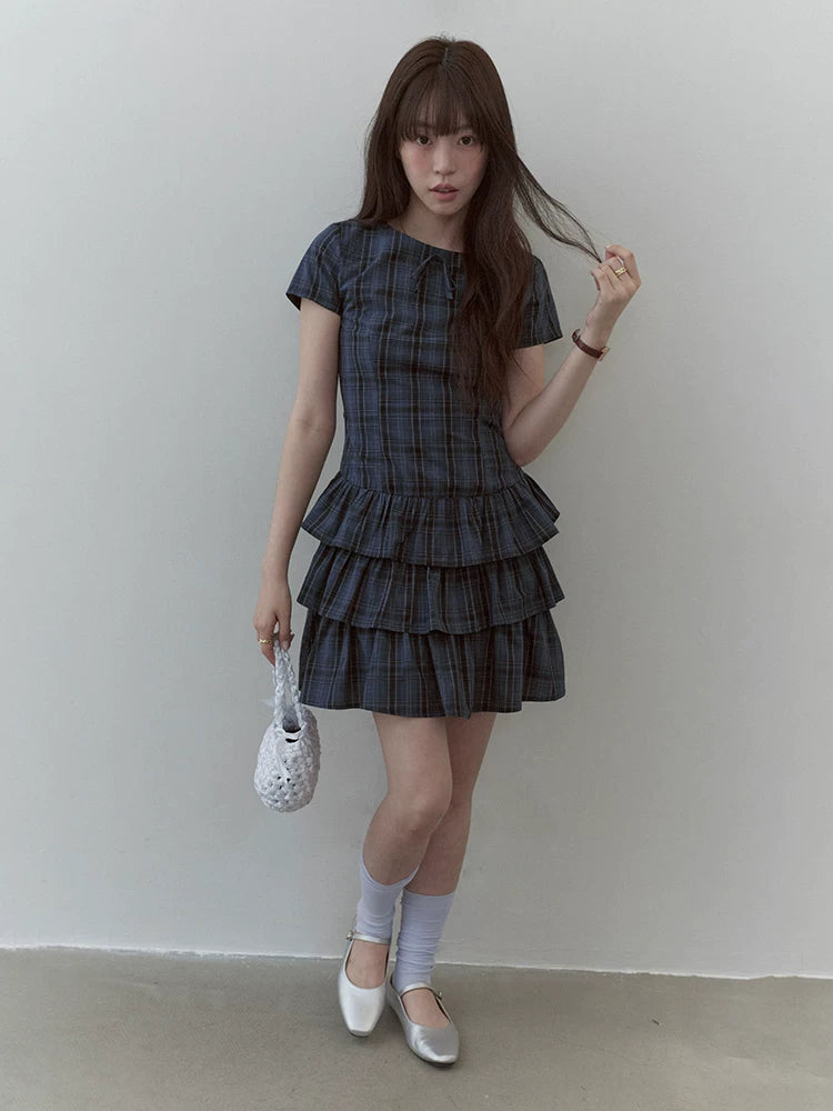 VOOE Bow Plaid Dress