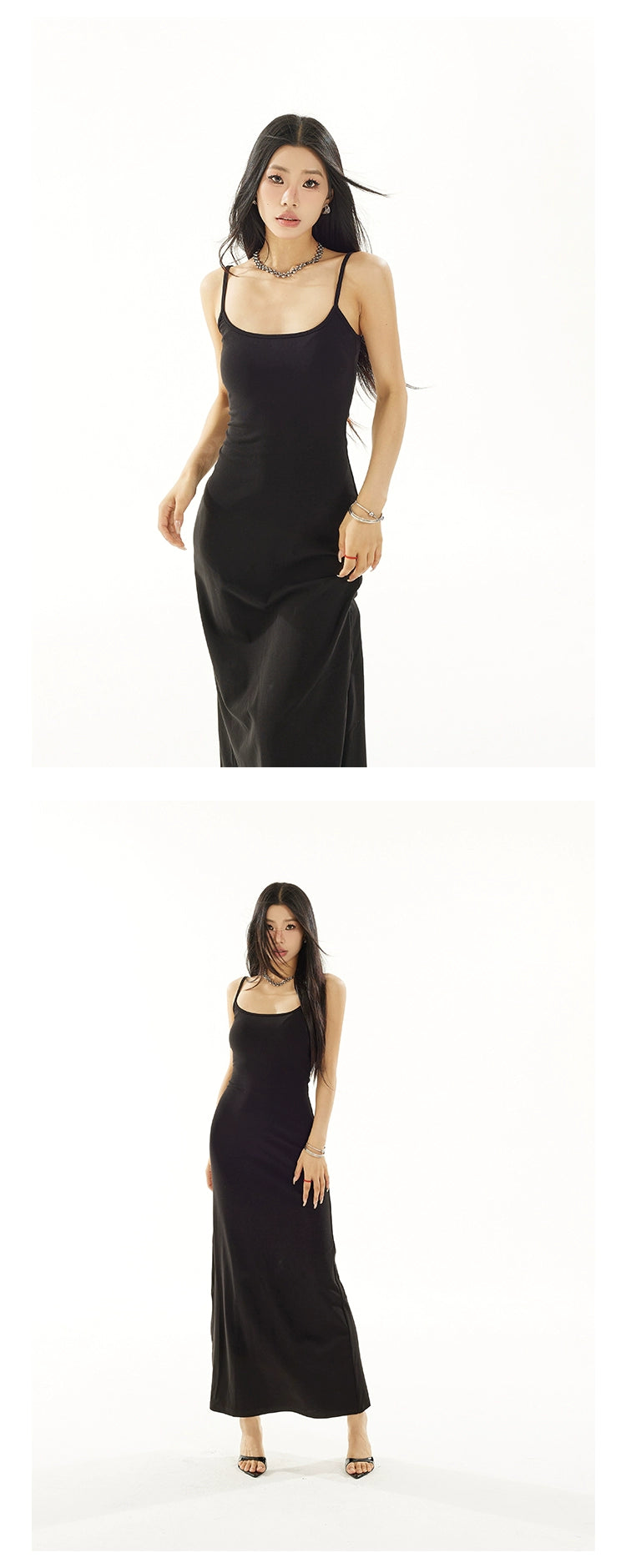 Zero Split Waist and Thin Suspender Dress