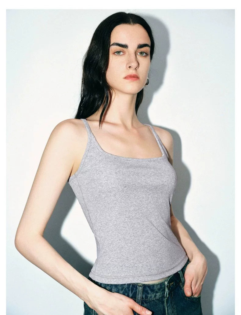 URBAN REVIVO Casual Versatile Slim Square Neck Vest