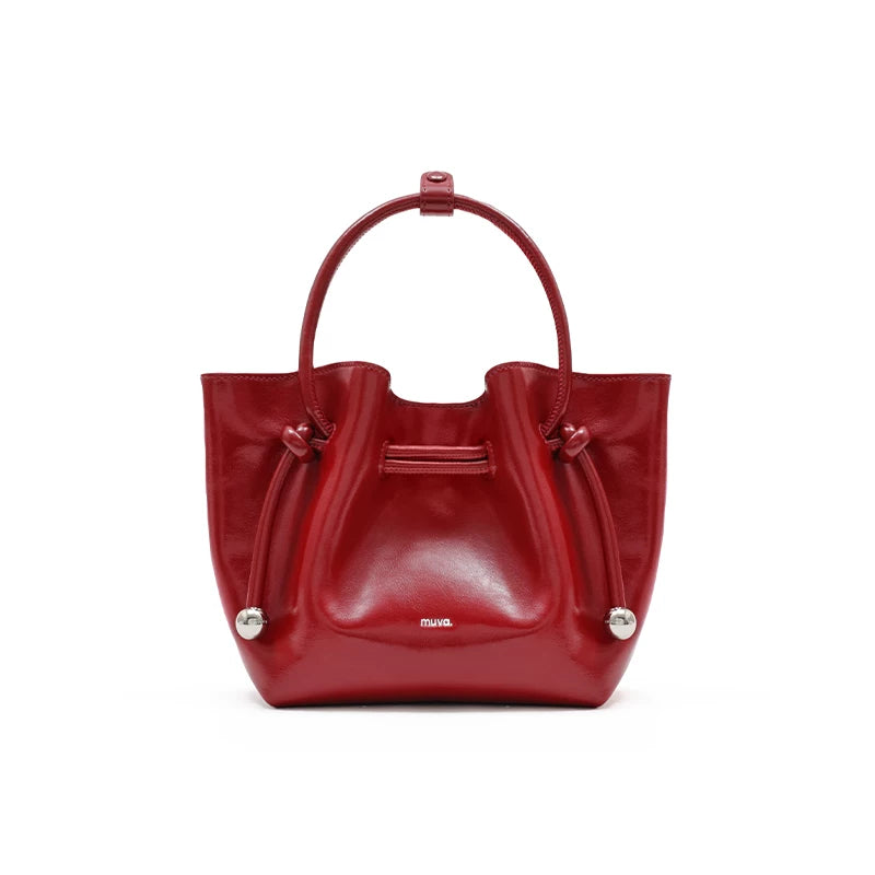 Muva Leather Hand-held Pleated Small Bag