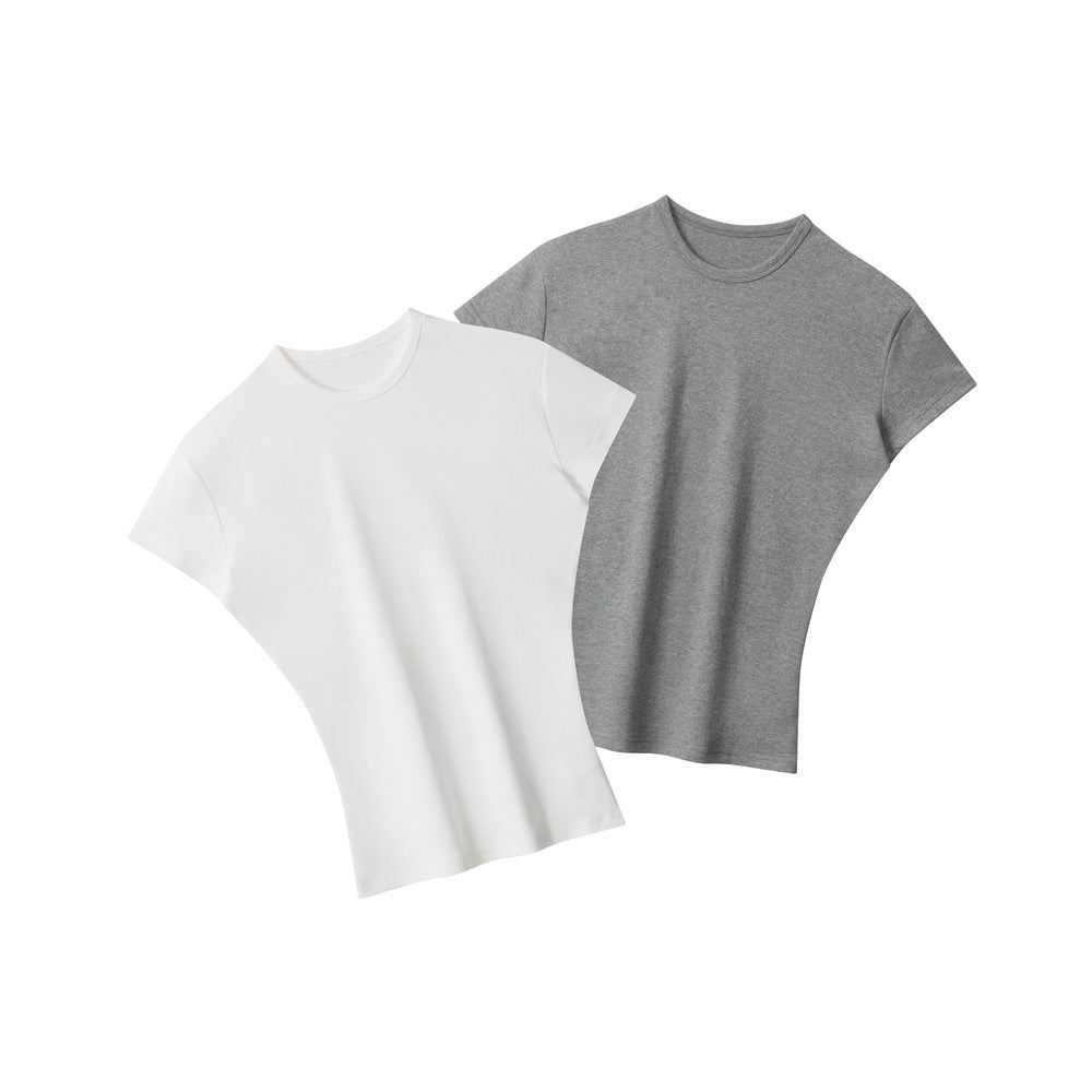 Nariele Simple Front Shoulder Slim Fit Waist Tee