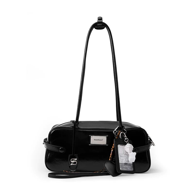 SmoSmos Vintage Leather Long Handle Underarm Bag