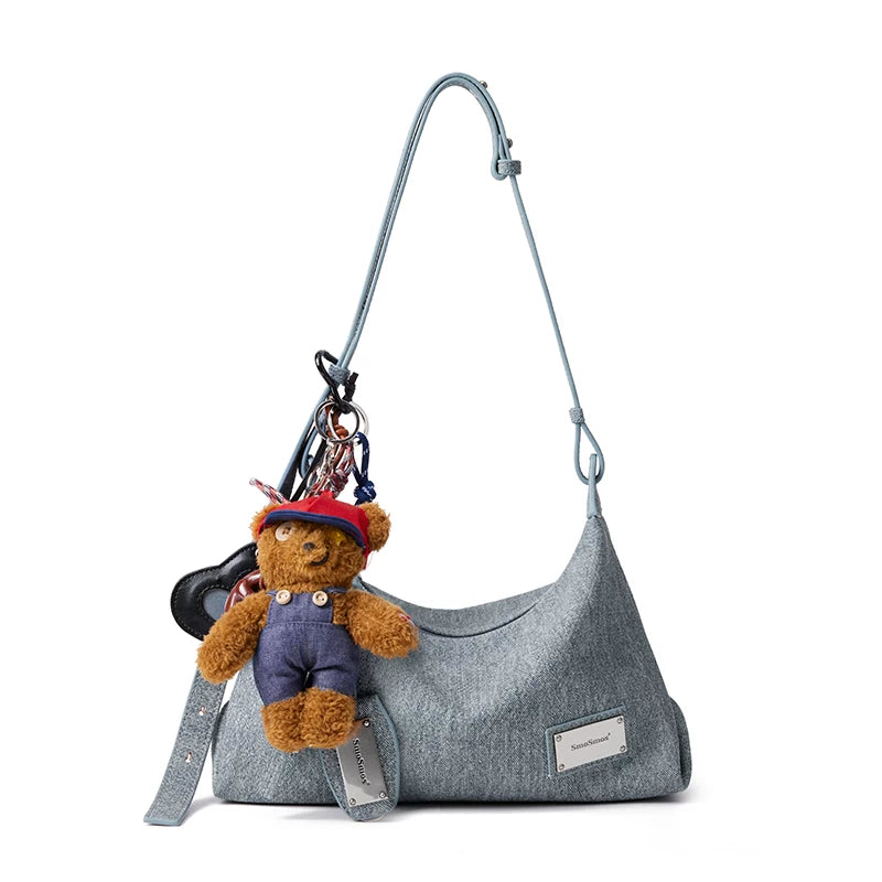 SmoSmos Niche Denim Shoulder Crossbody Armpit Bag