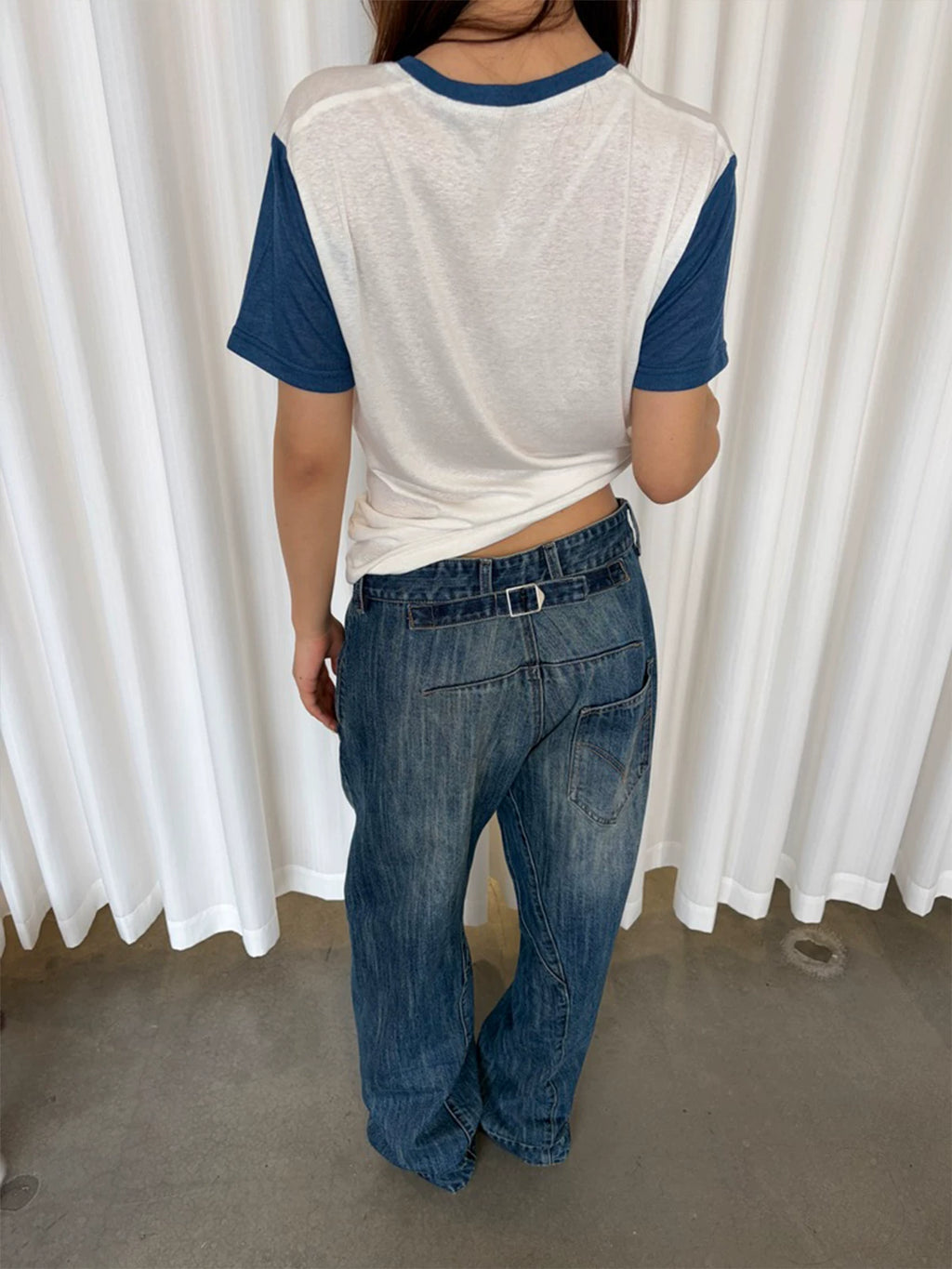 InsGale Retro Stitching Contrasting Tee