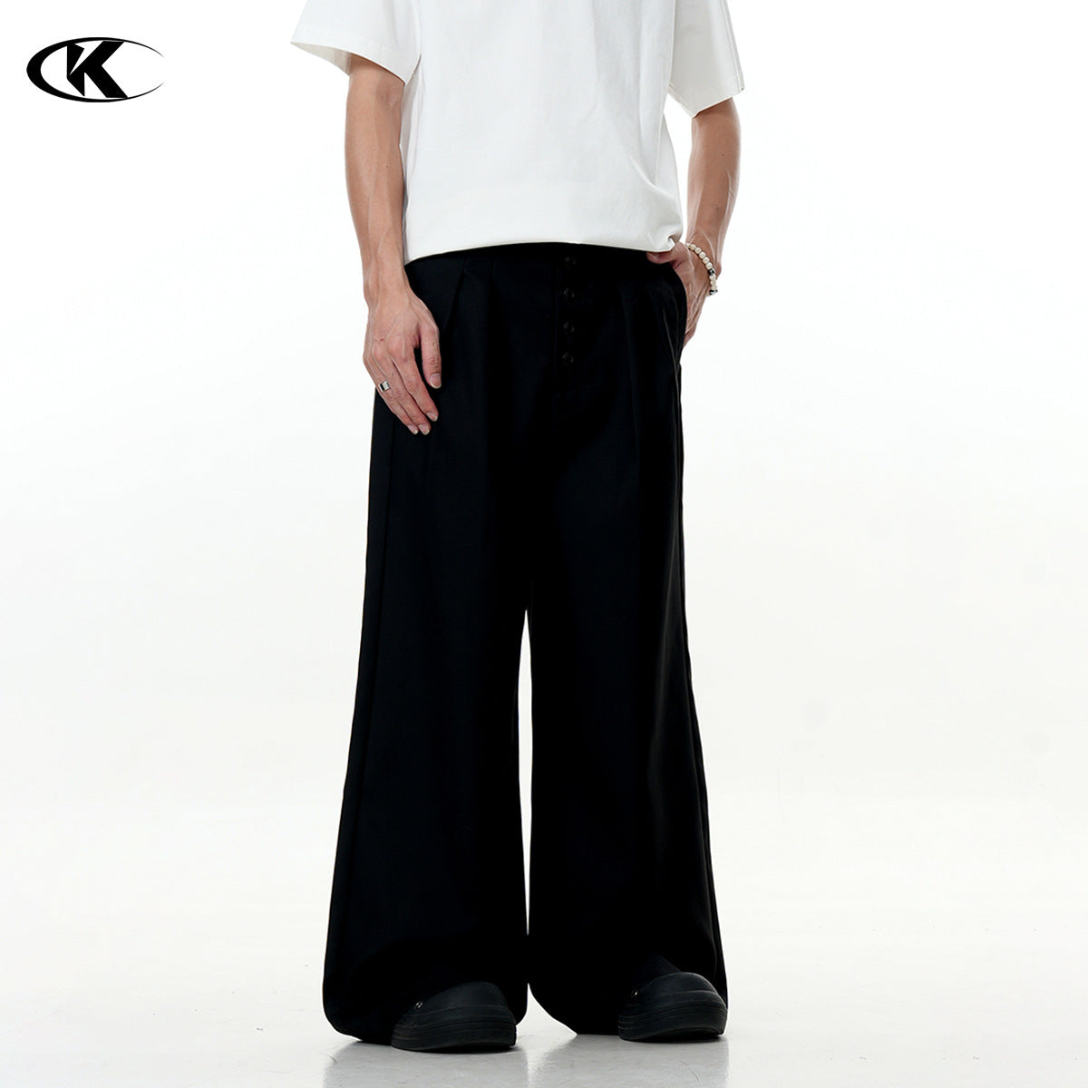 11KN layered drape breasted trousers