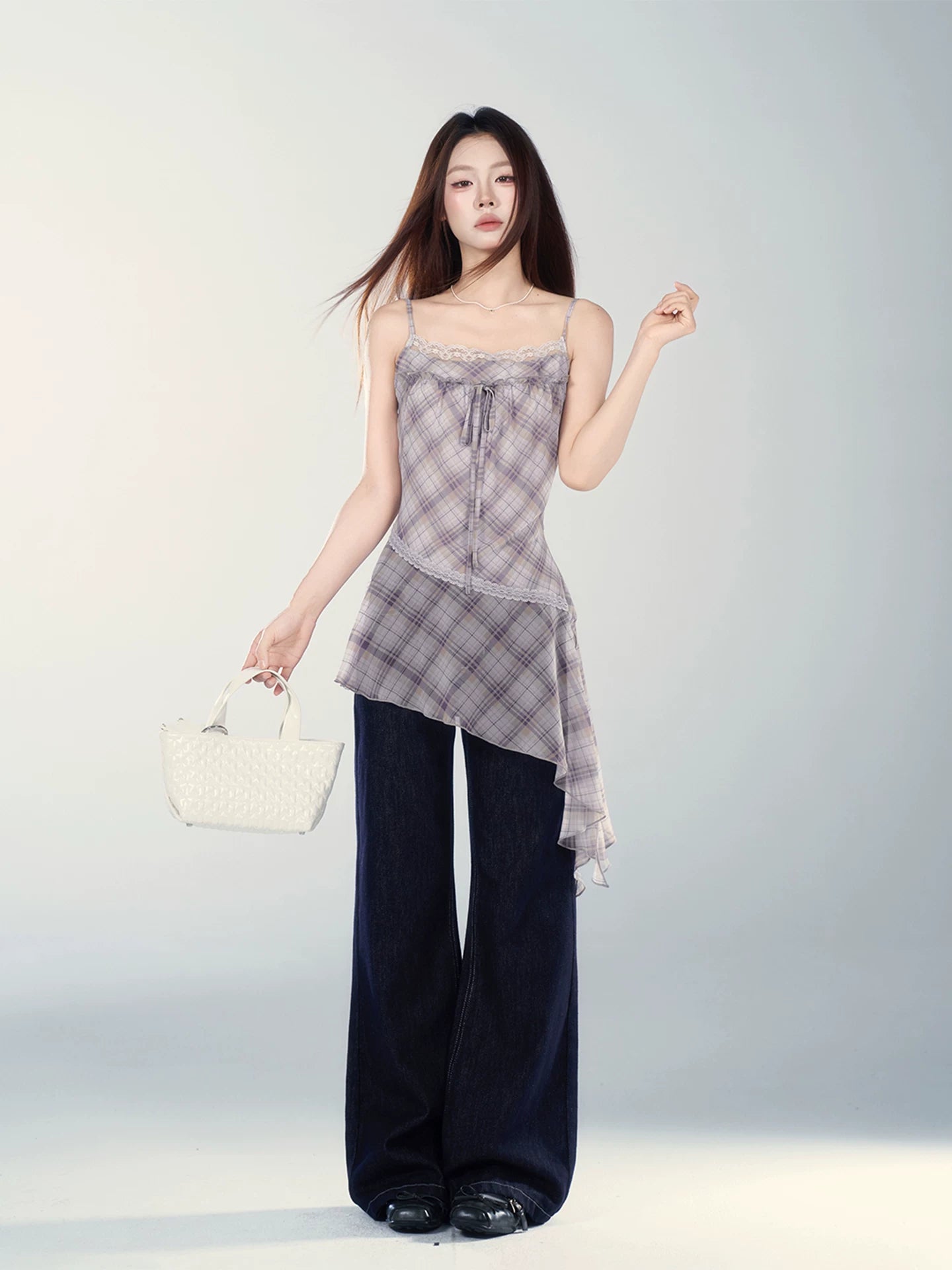 Wildberry Plaid Suspender Waist Dress