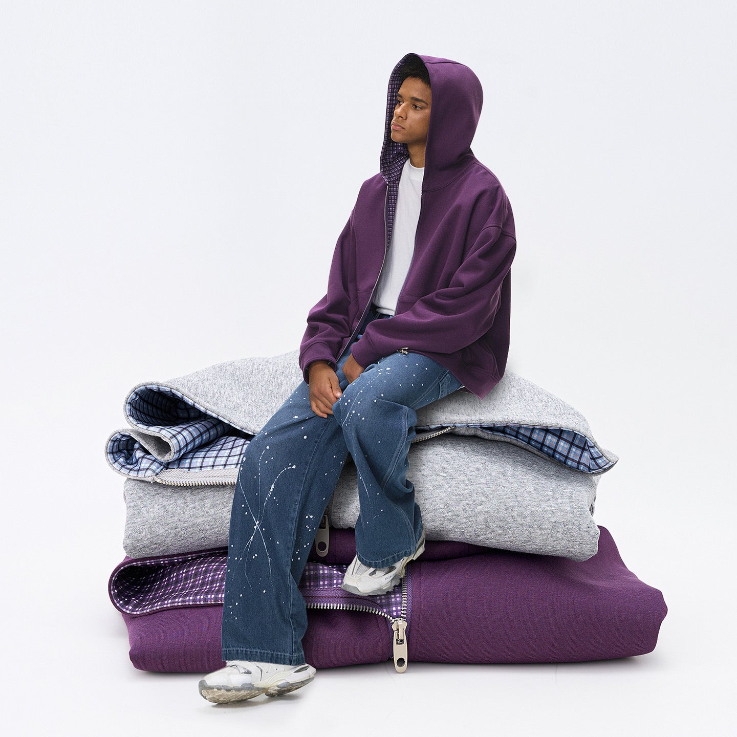 Inflation Checked Two-tone Casual Jacket