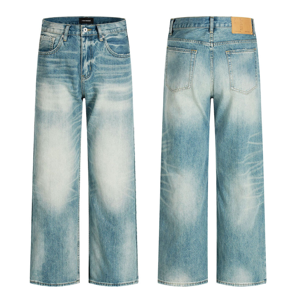 11KN Loose Wide Leg Casual Straight Jeans