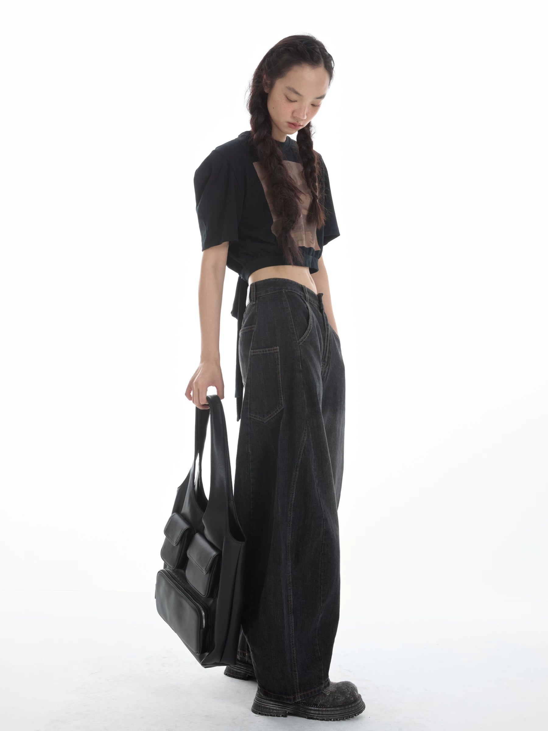 DirtySix Multi-pocket Heavy Industry Cowhide Shoulder Bag