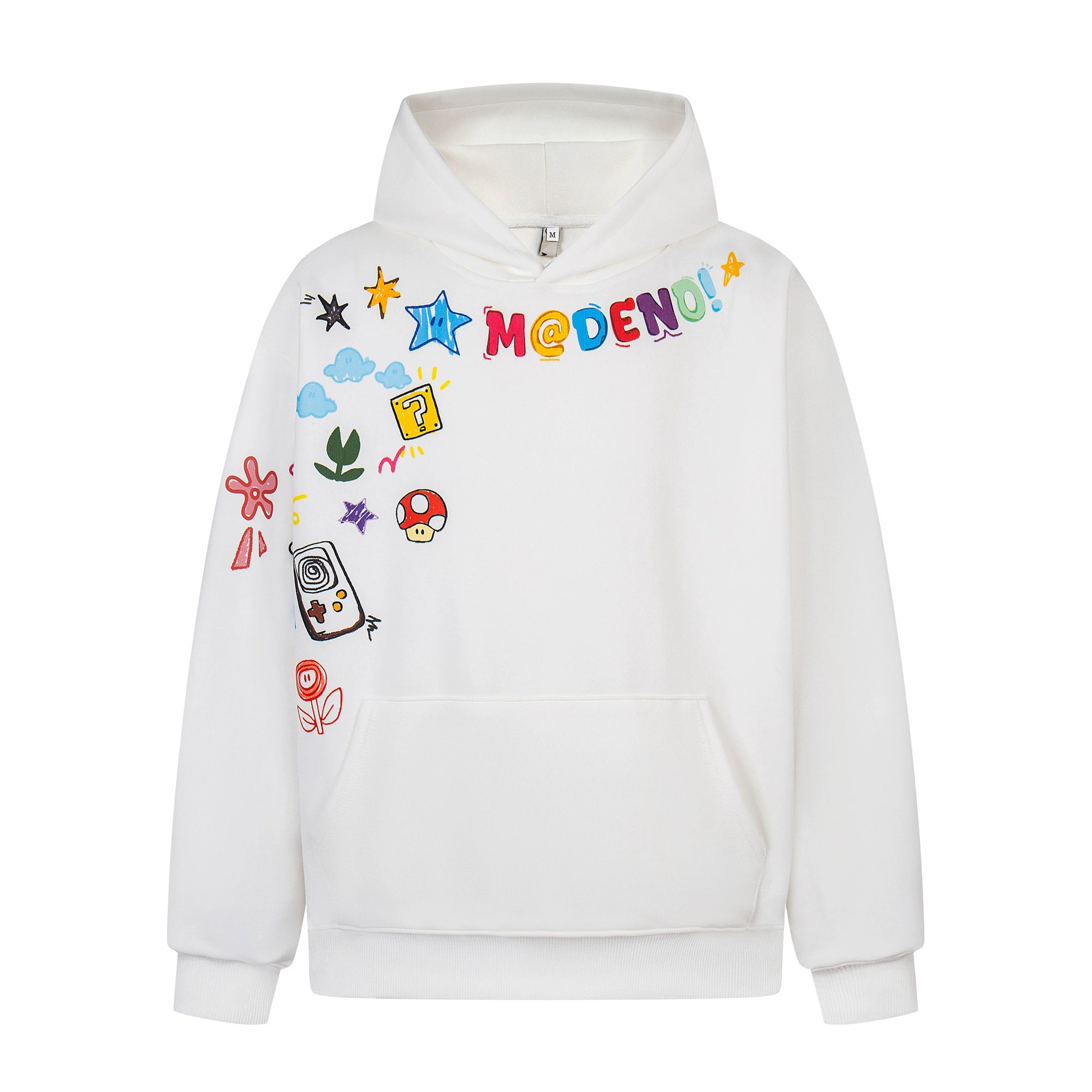 Kenvibe Vintage Graffiti Cartoon Print Fleece Sweater