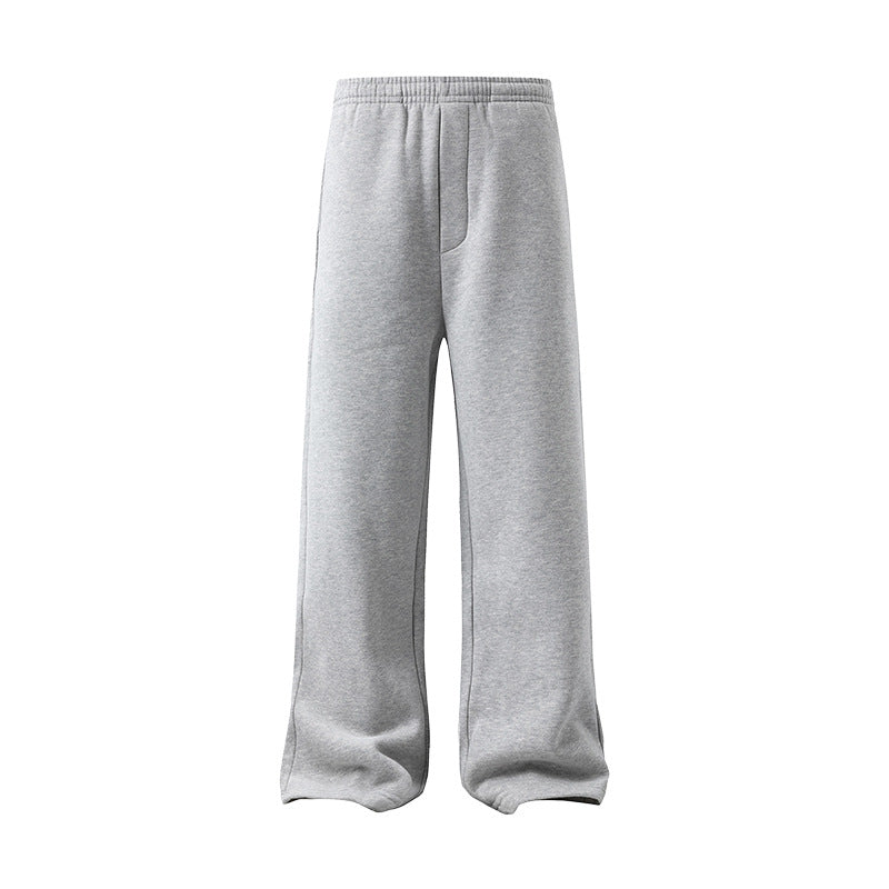 UNF Fleece Thickened Silhouette Straight-leg Pants