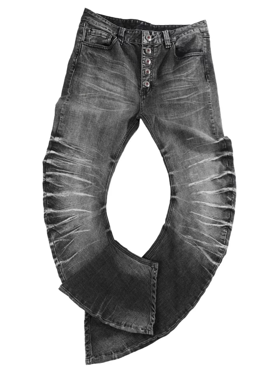 NoEmosen Retro Ripped Three-dimensional Cat Whisker Jeans