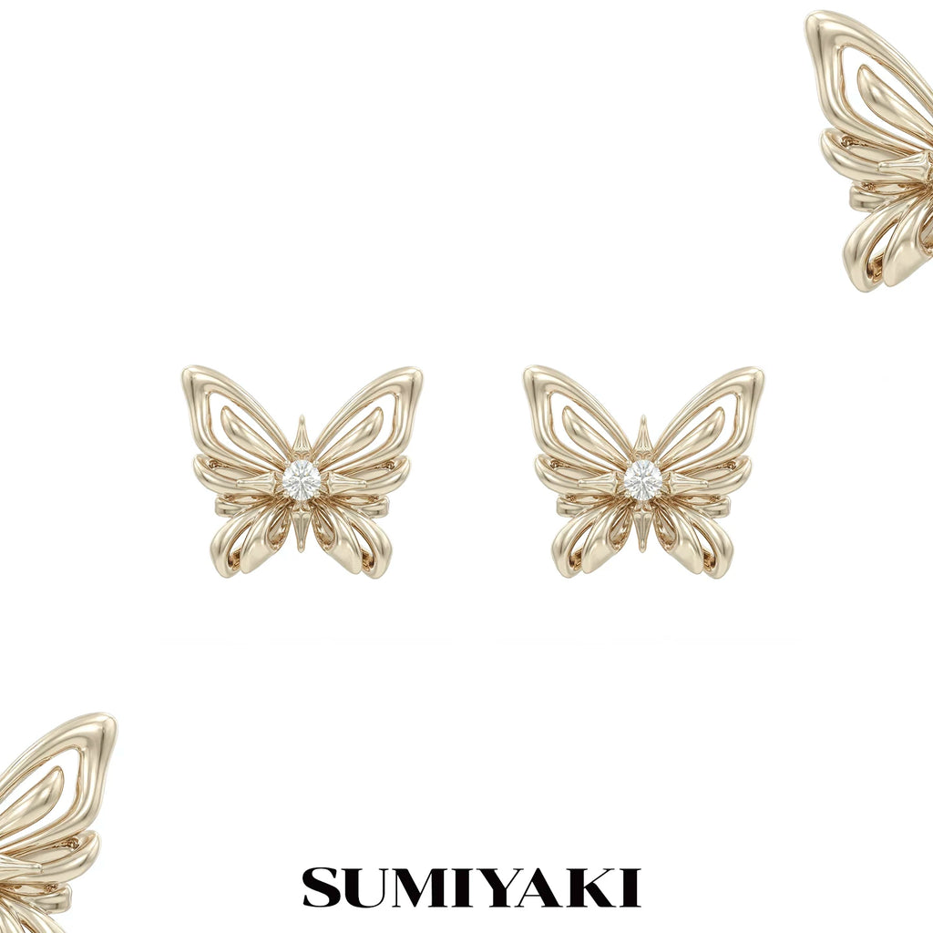 SUMIYAKI Three-dimensional Hollow Butterfly Earrings