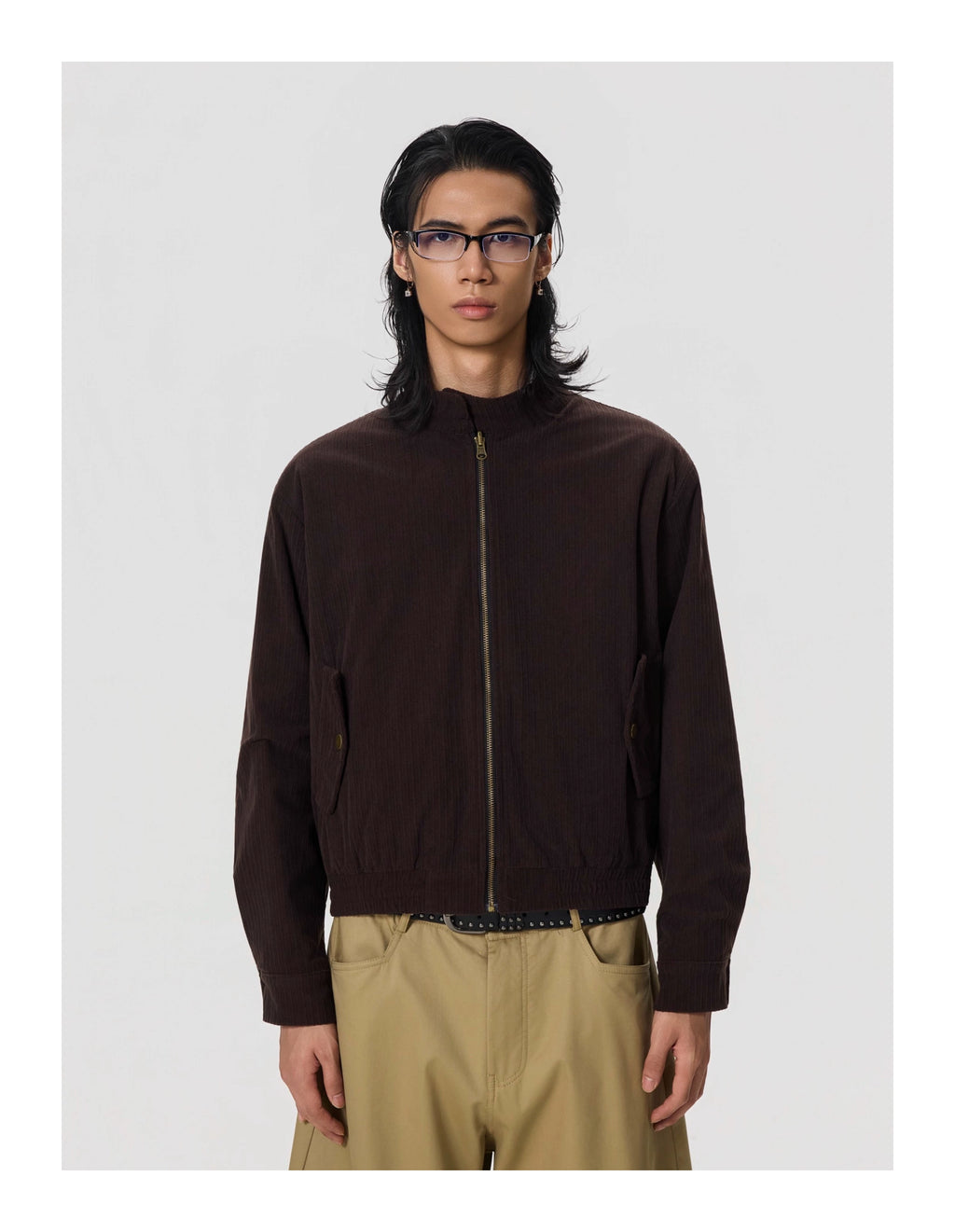 BTSG Corduroy Double Layer Short Wide Jacket