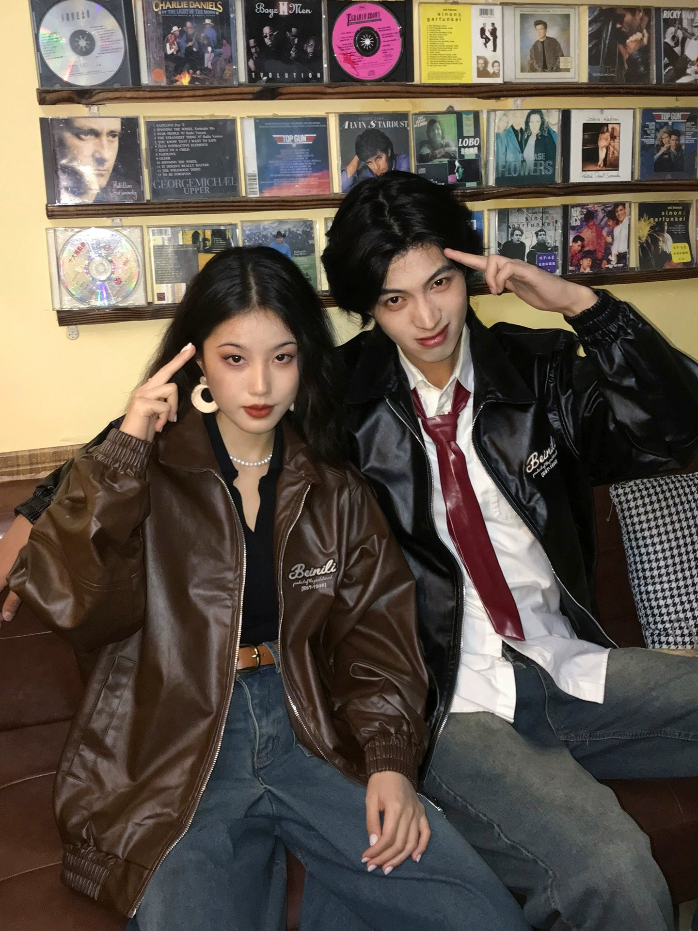 ALOHA Vintage Harbor Style Motorcycle Leather Jacket