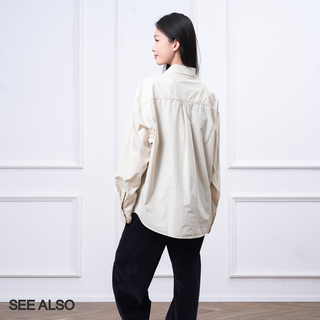 SEE ALSO old sister micro profile stacking wear versatile cotton texture double layer pocket design long sleeve shirt LD4332