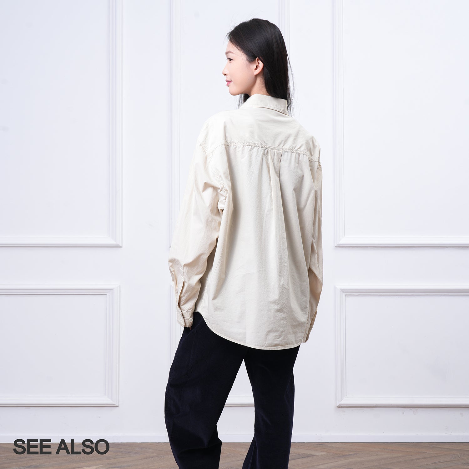 SEE ALSO old sister micro profile stacking wear versatile cotton texture double layer pocket design long sleeve shirt LD4332