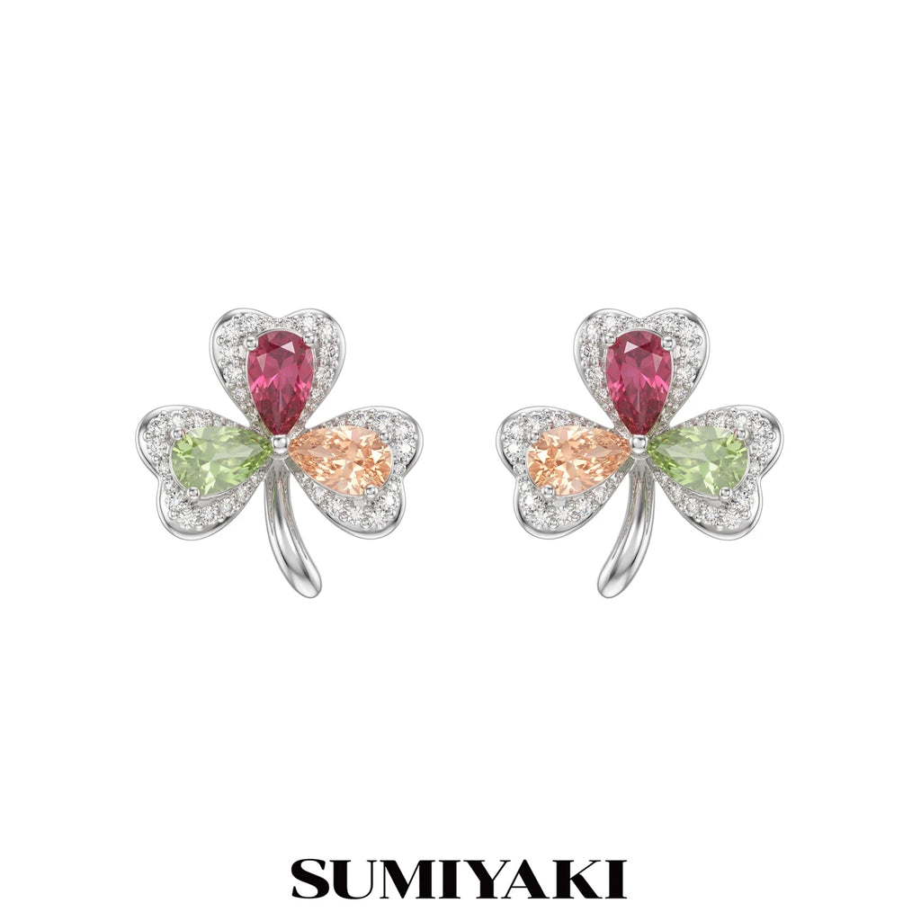 SUMIYAKI Diamond Clover Earrings