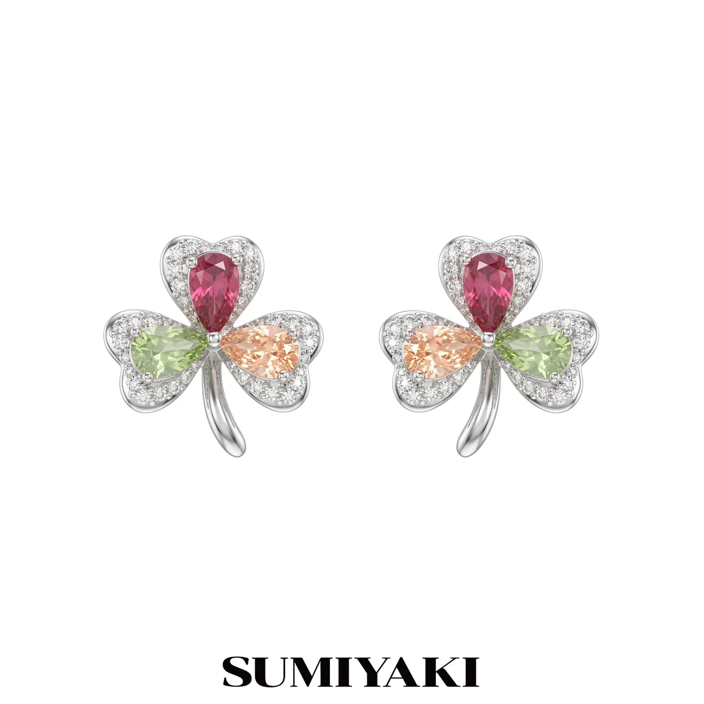 SUMIYAKI Diamond Clover Earrings