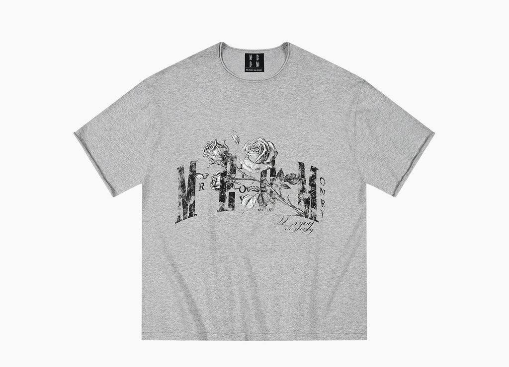 MEDM Rose Knitted Casual Crew Neck Tee