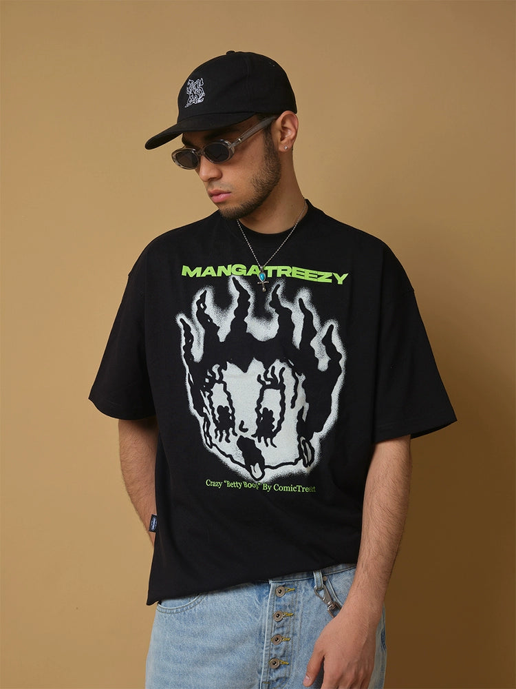 ComicTree C.t  Angry Betty Crew Neck Short Sleeve Tee