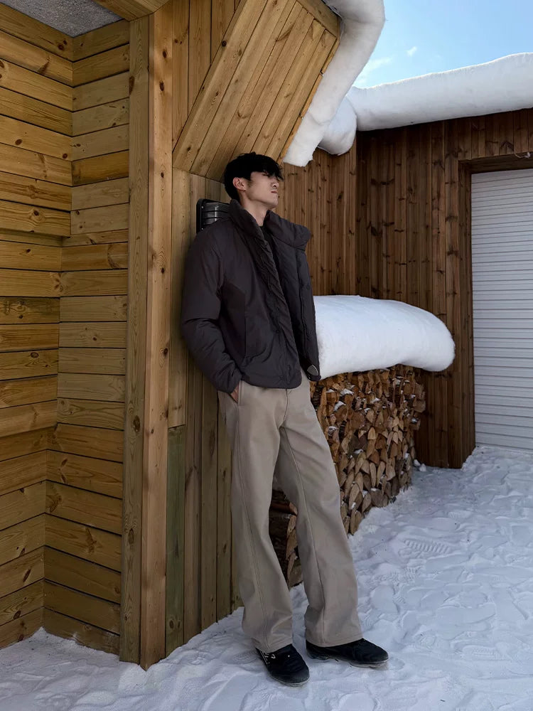 ZOZOFOREST Sleek City Stand-up Collar Simple Sports Cotton-padded Clothes