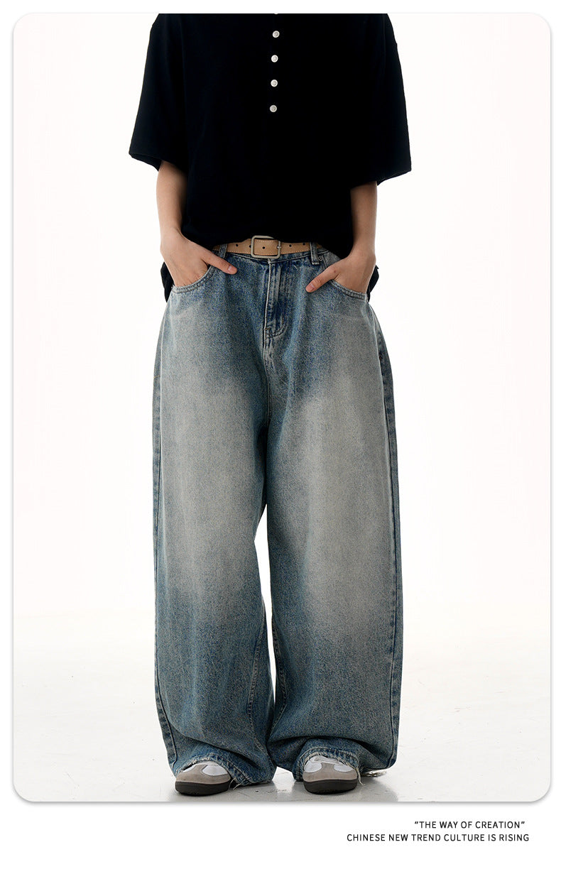 11KN Straight and Thin Three-dimensional Loose Jeans