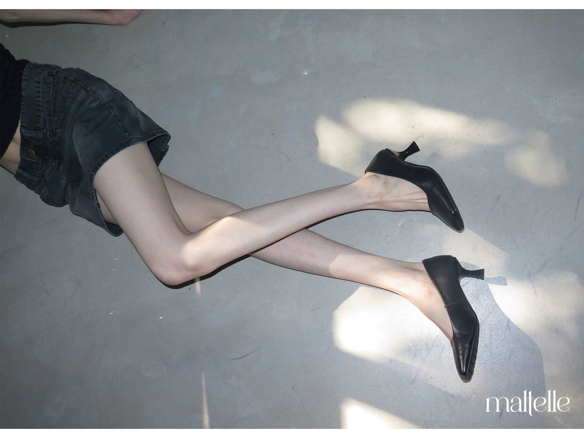 Maltelle Square Head Shallow Mouth One-pedal Single Shoes