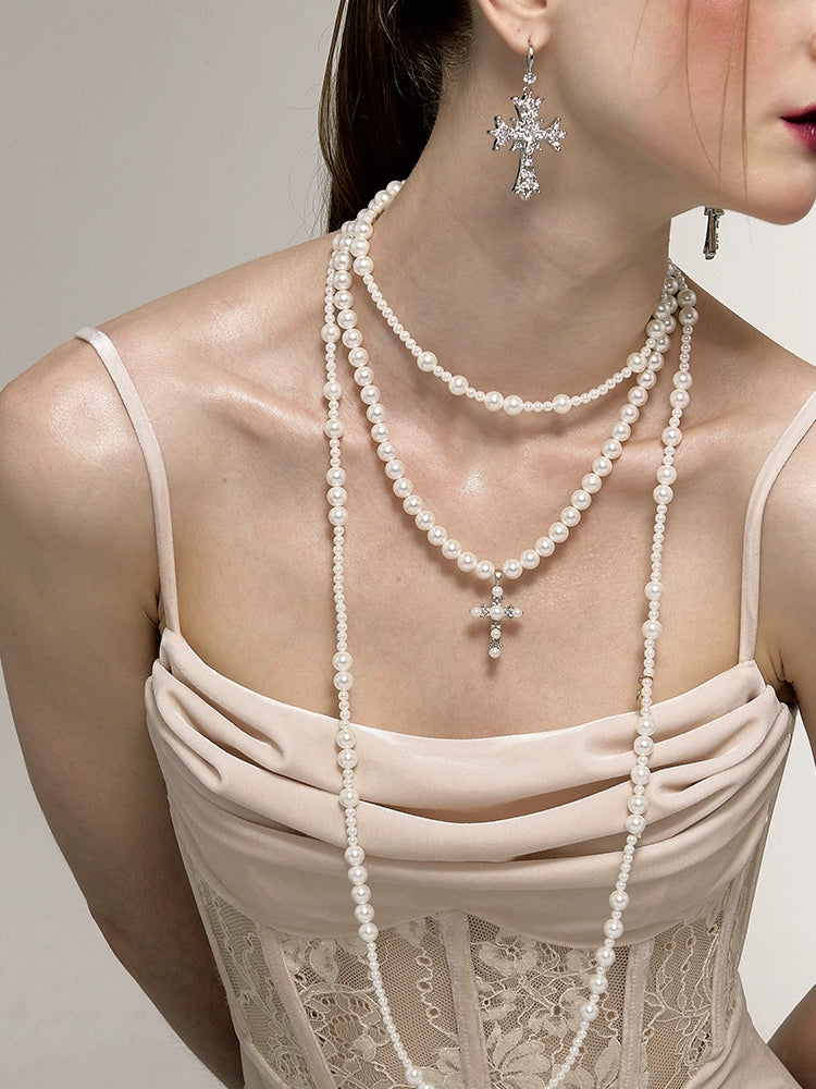 1JINN Niche Light Luxury Multi-layer Wearing Pearl Sweater Chain