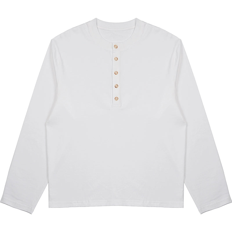 O3PARK Retro Casual Collarless Polo Shirt