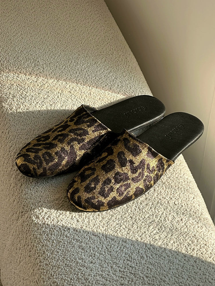 Ennui Cold Leopard Print Lazy Outside Bag Head Slippers