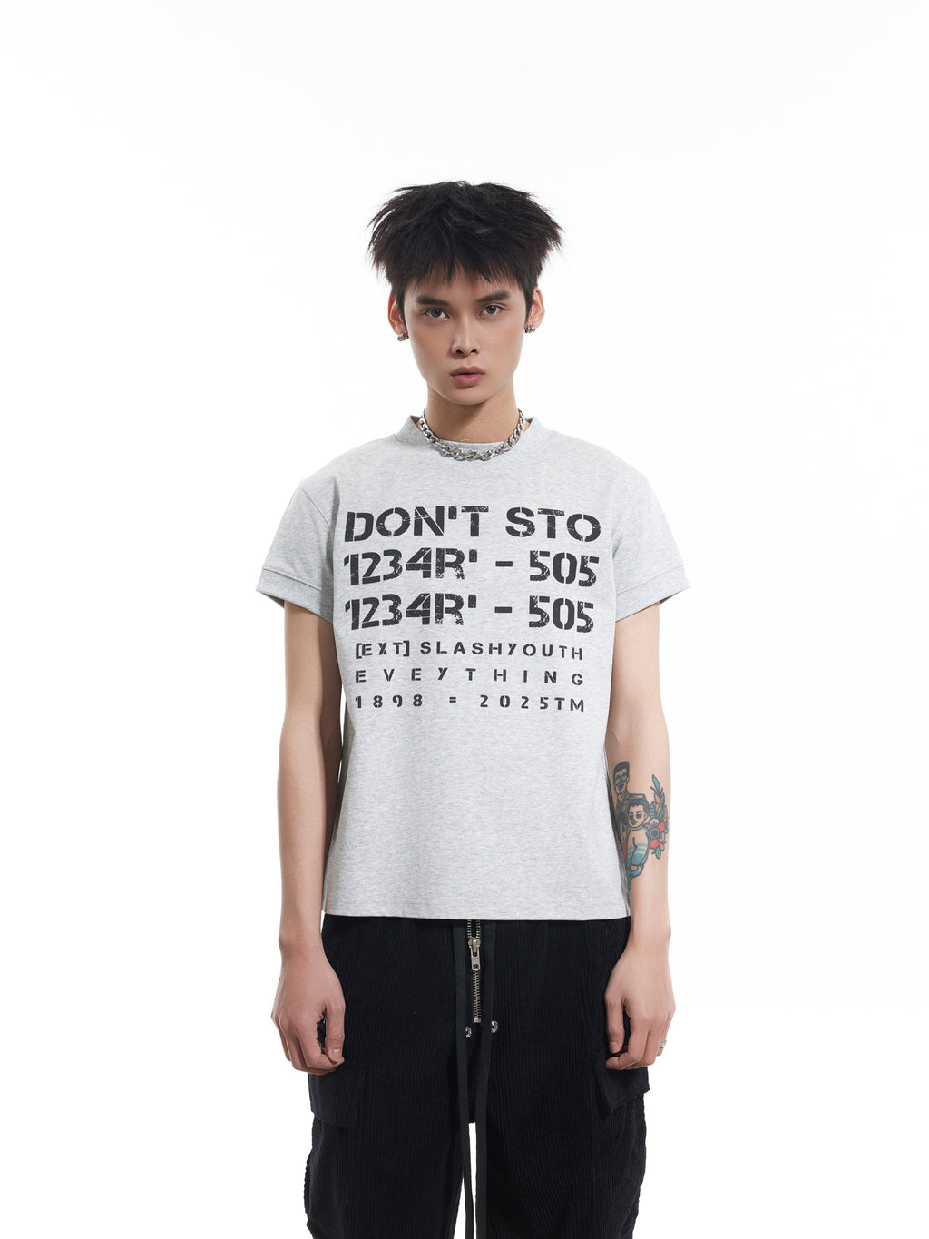 BTSG Sorona front shoulder slim thread cuffs short sleeve Tee