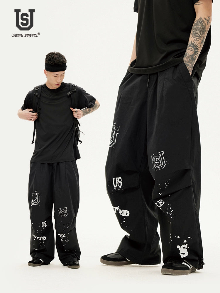 US Graffiti Loose Paratrooper Pants Casual Overalls
