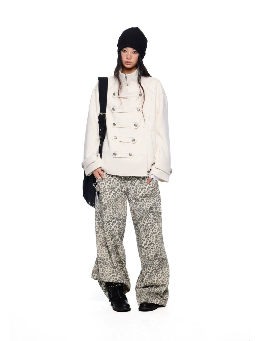 EZEK Pleated Short Double-sided Wool Coat