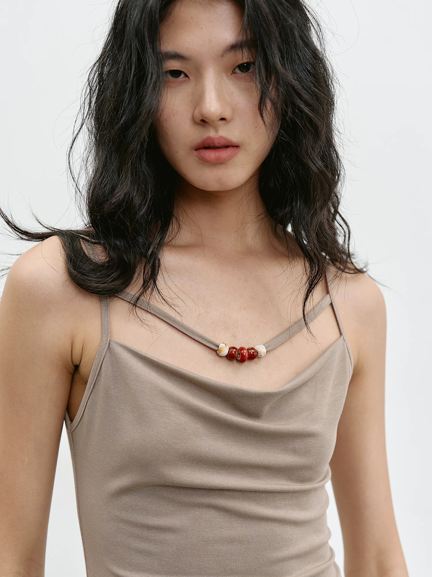 EIGHTHMONTH Casual Suspender Blouse Two-piece Set