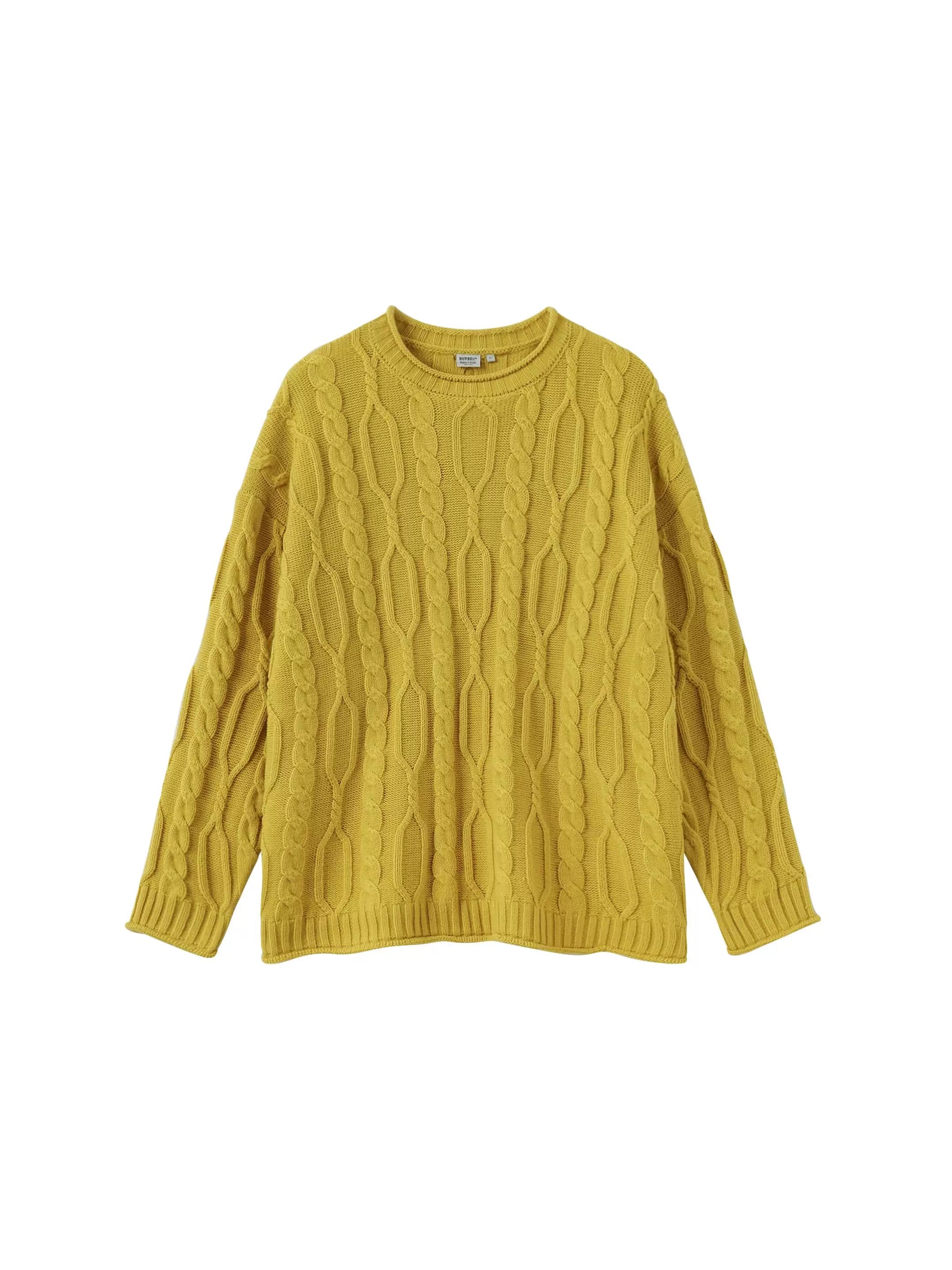 BUTTBILL 15% wool knitted 700G twisted woven sweater